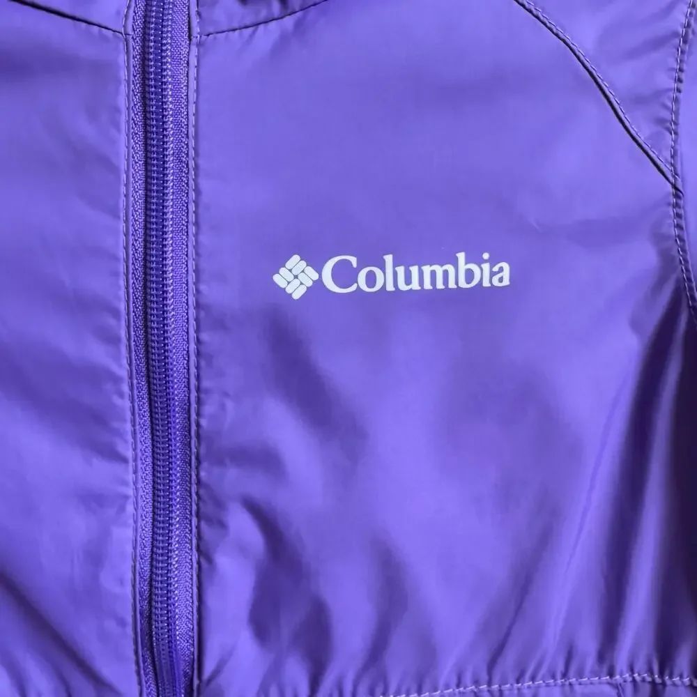 COLUMBIA Girl's Purple Rain Jacket Very Good Condition - Picture 3 of 8